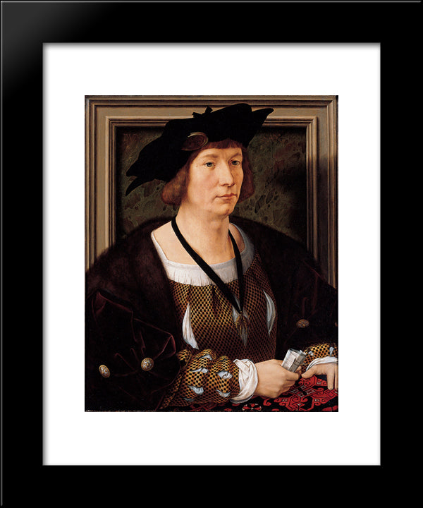 Portrait Of Hendrik Iii, Count Of Nassau Breda 20x24 Black Modern Wood Framed Art Print Poster by Mabuse