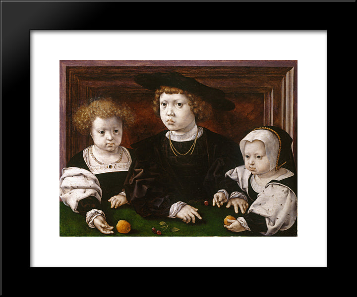 The Children Of King Christian Ii Of Denmark, Norway And Sweden 20x24 Black Modern Wood Framed Art Print Poster by Mabuse