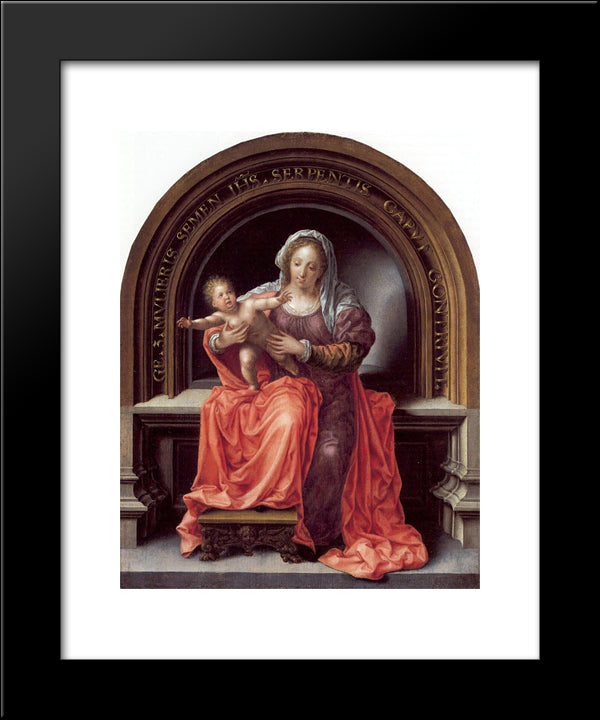 The Virgin And Child 20x24 Black Modern Wood Framed Art Print Poster by Mabuse