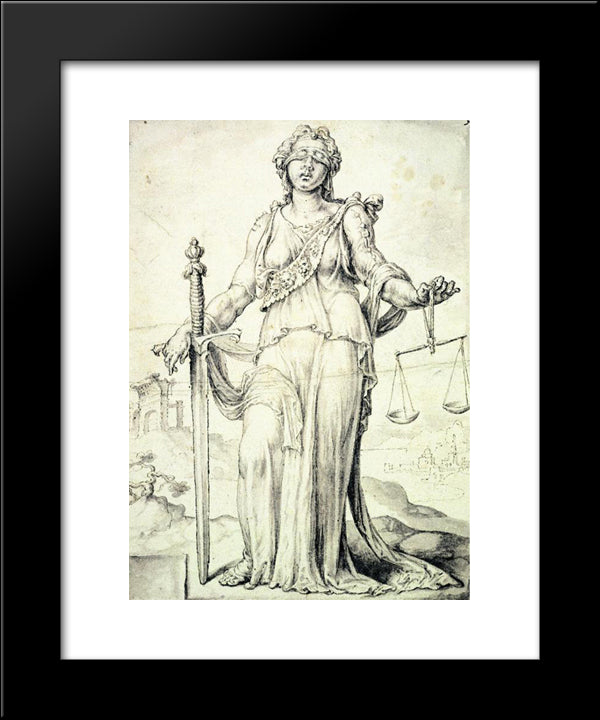 Iustitia 20x24 Black Modern Wood Framed Art Print Poster by van Heemskerck, Maerten
