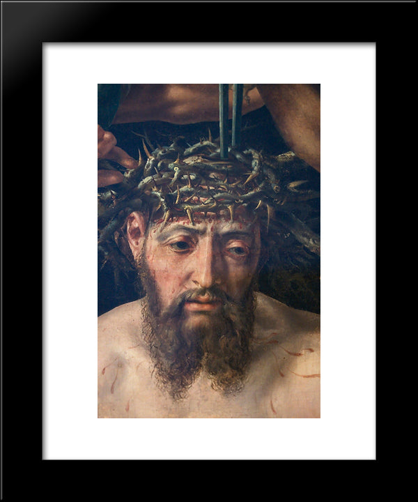 Jesus Christ Crowned With Thorns 20x24 Black Modern Wood Framed Art Print Poster by van Heemskerck, Maerten