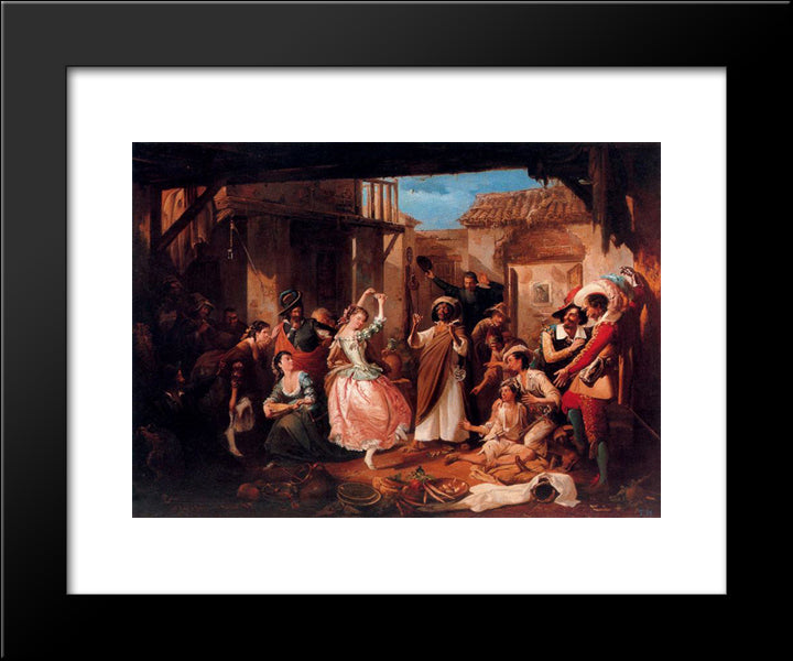 Rinconcete Y Cortadillo 20x24 Black Modern Wood Framed Art Print Poster by Rodriguez de Guzman, Manuel