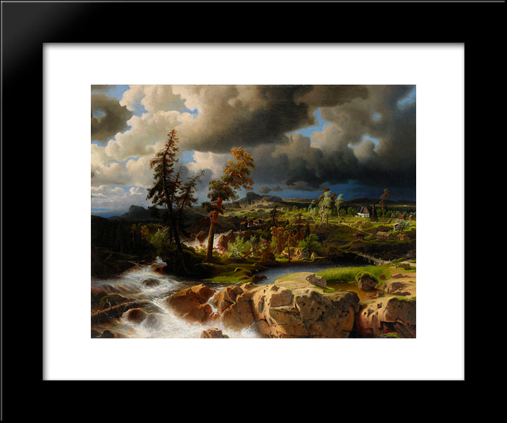 Forslandskap Med 20x24 Black Modern Wood Framed Art Print Poster by Larson, Marcus