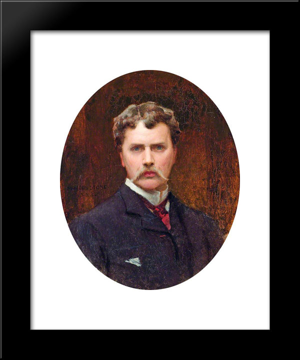 Self Portrait 20x24 Black Modern Wood Framed Art Print Poster by Stone, Marcus