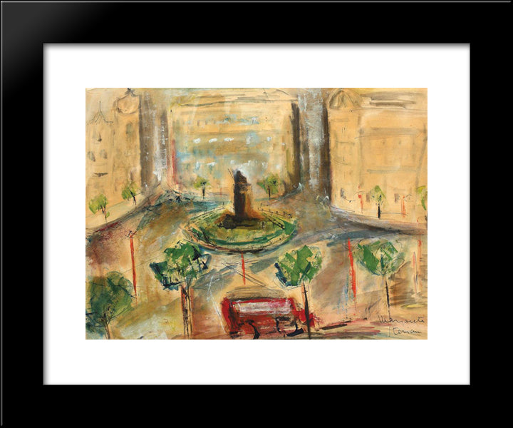 City Lights 20x24 Black Modern Wood Framed Art Print Poster by Sterian, Margareta