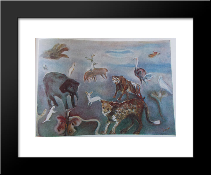 Dream Jungle 20x24 Black Modern Wood Framed Art Print Poster by Sterian, Margareta