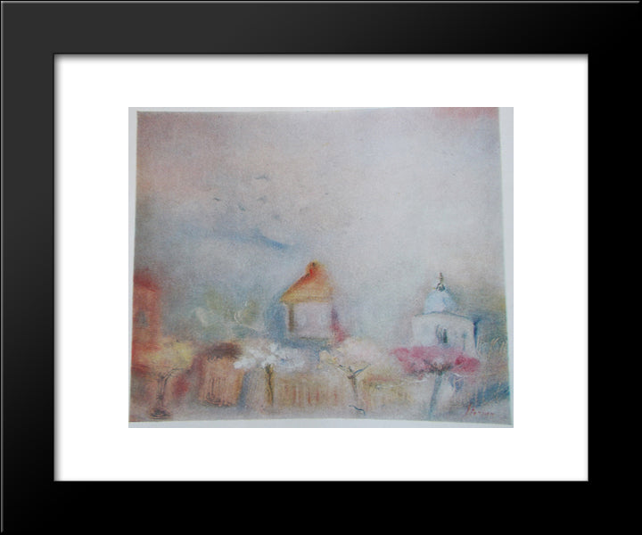 Easter In The Village 20x24 Black Modern Wood Framed Art Print Poster by Sterian, Margareta