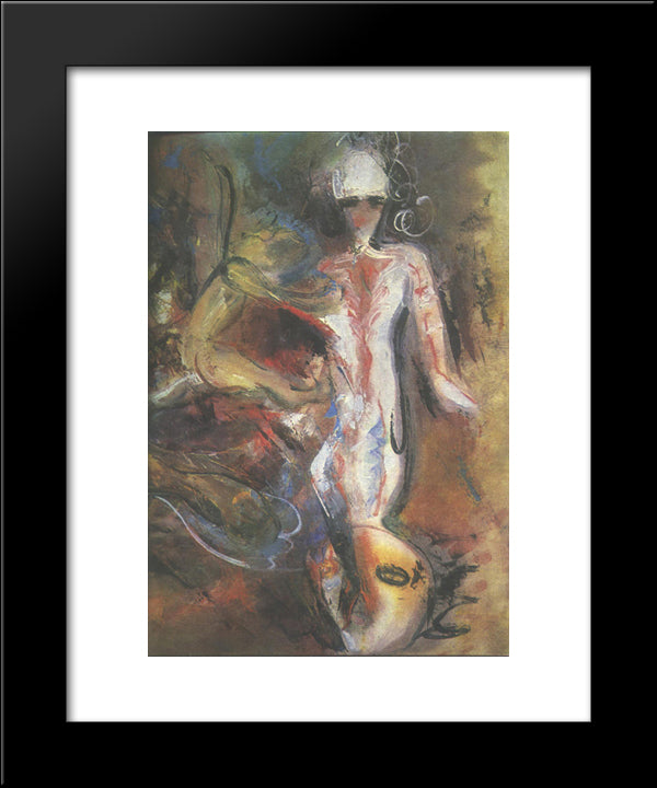 Illustration For V. Voiculescu'S Last Shakespearean Sonnets 20x24 Black Modern Wood Framed Art Print Poster by Sterian, Margareta