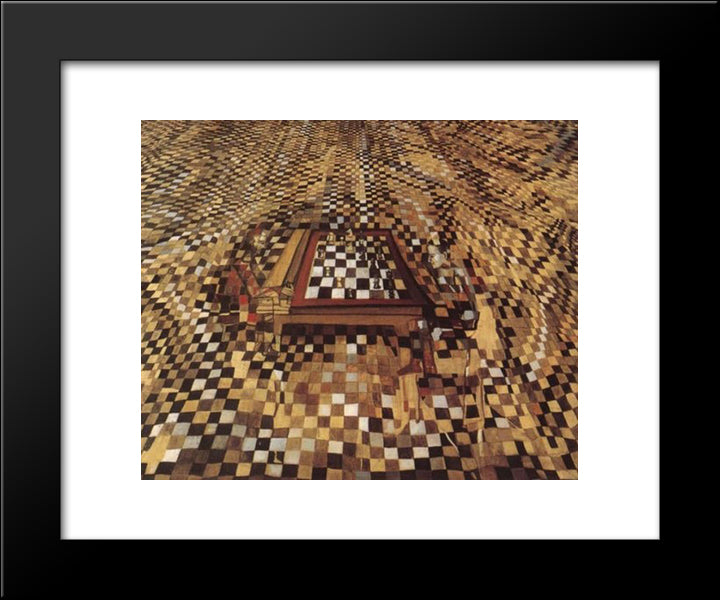 A Partida De Xadrez 20x24 Black Modern Wood Framed Art Print Poster by Vieira da Silva, Maria Helena