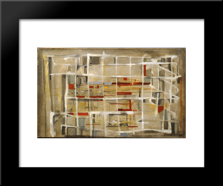 Interieur A La Spirale 20x24 Black Modern Wood Framed Art Print Poster by Vieira da Silva, Maria Helena