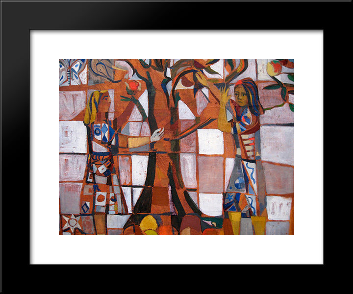 La Recolte 20x24 Black Modern Wood Framed Art Print Poster by Vieira da Silva, Maria Helena