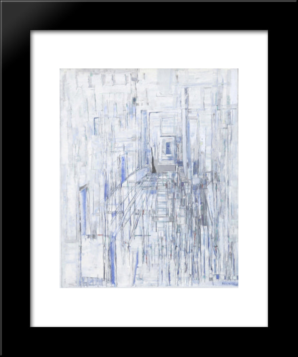 Passage Of The Mirrors 20x24 Black Modern Wood Framed Art Print Poster by Vieira da Silva, Maria Helena