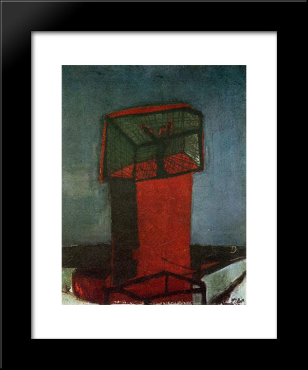 Ripolin. The Tree Prisoner 20x24 Black Modern Wood Framed Art Print Poster by Vieira da Silva, Maria Helena