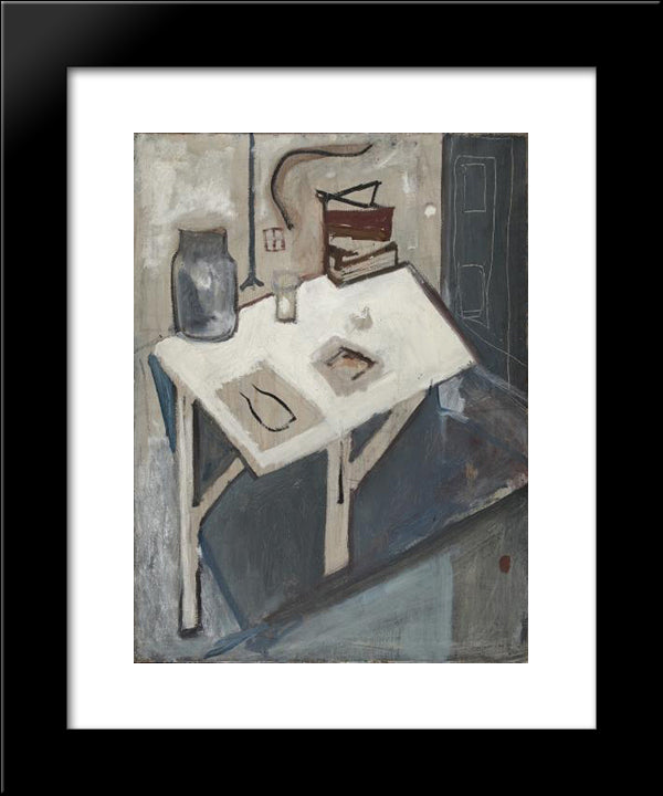 Still Life Blue 20x24 Black Modern Wood Framed Art Print Poster by Vieira da Silva, Maria Helena