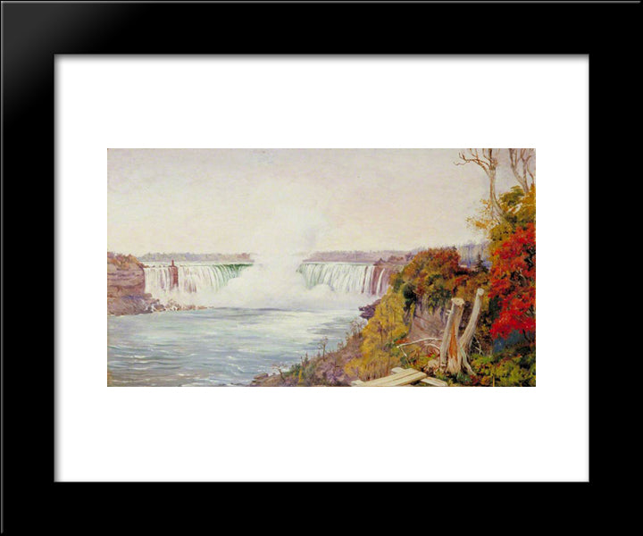 View Of Both Falls Of Niagara 20x24 Black Modern Wood Framed Art Print Poster by North, Marianne