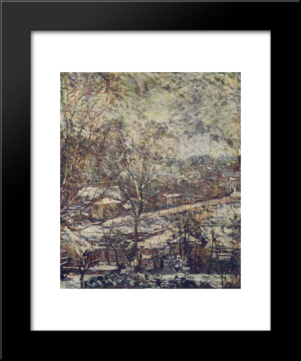 Landscape In Wintertime 20x24 Black Modern Wood Framed Art Print Poster by Bracquemond, Marie