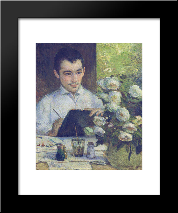 Pierre Bracquemond Painting A Bouquet Of Flowers 20x24 Black Modern Wood Framed Art Print Poster by Bracquemond, Marie