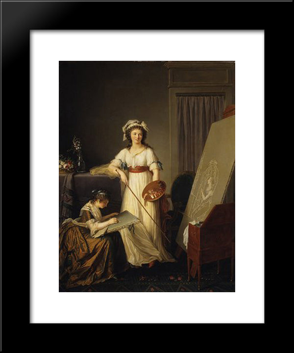 Atelier Of A Painter 20x24 Black Modern Wood Framed Art Print Poster by Villers, Marie Denise