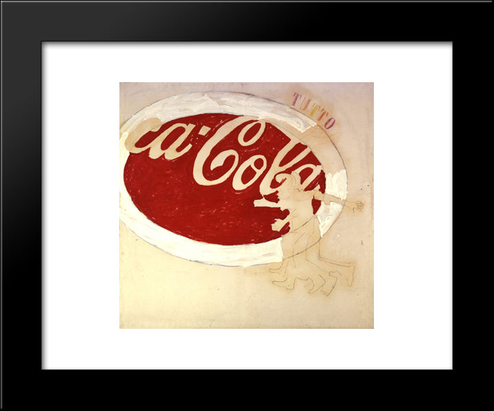 Coca Cola (Tutto) 20x24 Black Modern Wood Framed Art Print Poster by Schifano, Mario