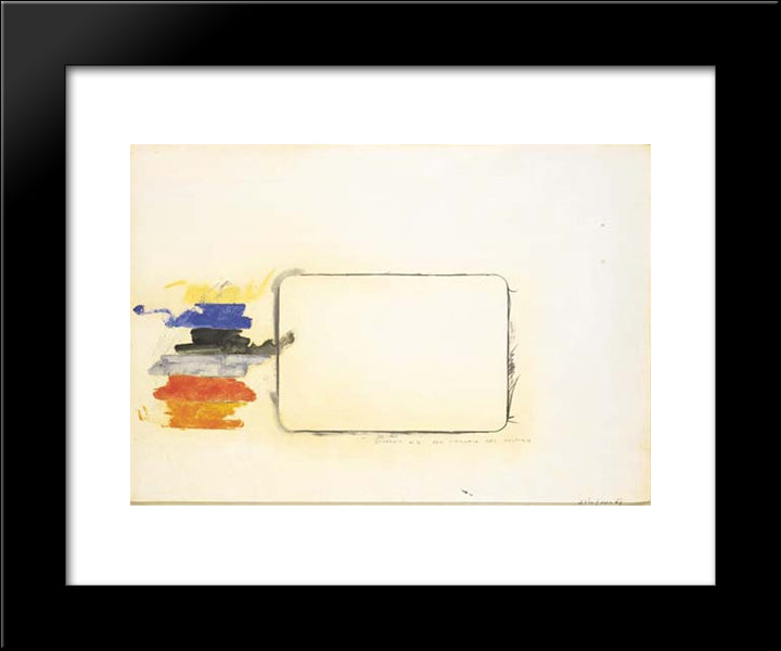 Disegno N. 2 Per L'Occhio Del Critico 20x24 Black Modern Wood Framed Art Print Poster by Schifano, Mario