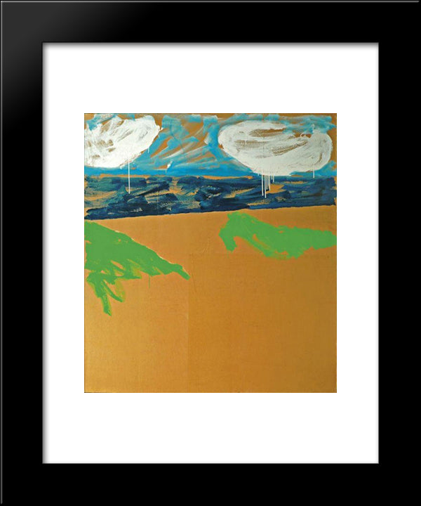 Paesaggio Anemico 20x24 Black Modern Wood Framed Art Print Poster by Schifano, Mario