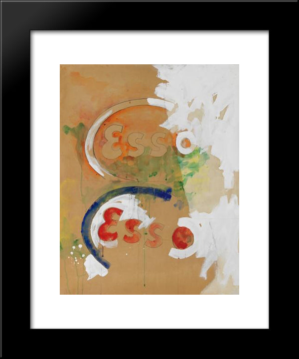 Segni Di Energia 20x24 Black Modern Wood Framed Art Print Poster by Schifano, Mario