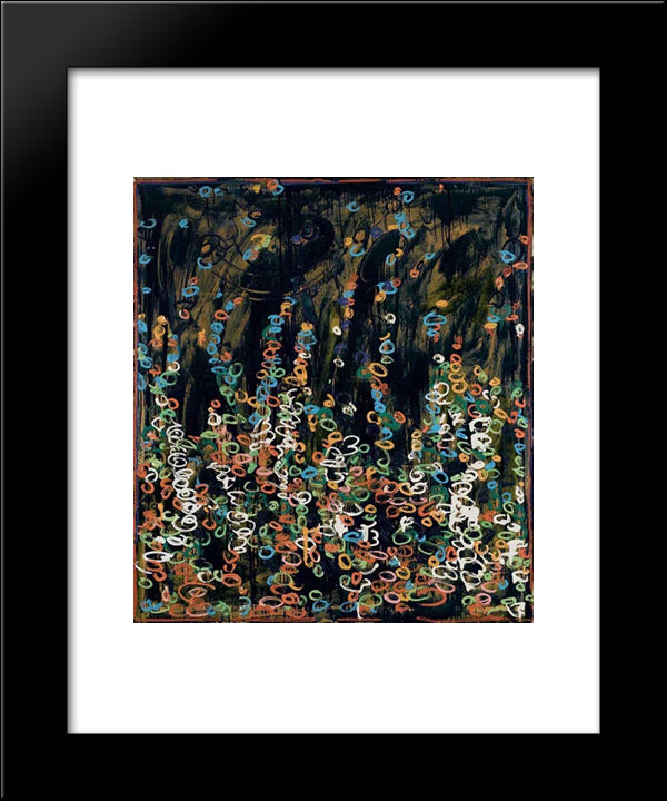 Sognato Acquarello E Dipinto A Smalto 20x24 Black Modern Wood Framed Art Print Poster by Schifano, Mario