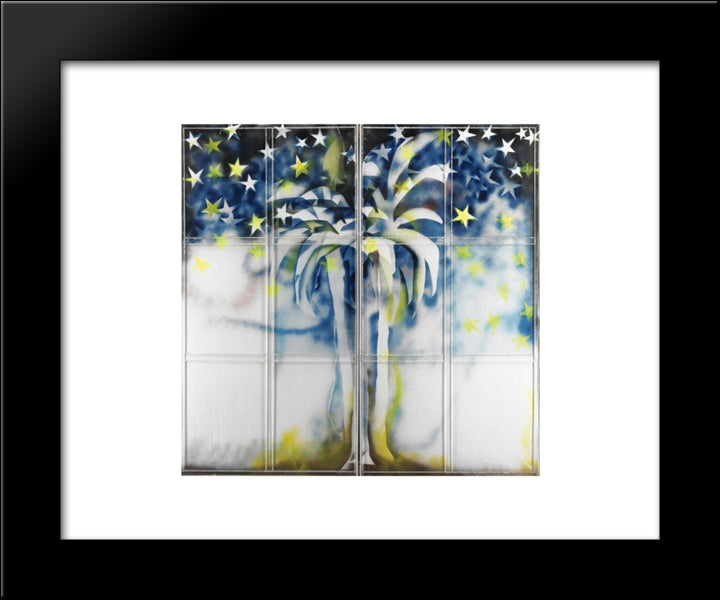 Tutte Stelle + Particolare Dell'Oasi 20x24 Black Modern Wood Framed Art Print Poster by Schifano, Mario