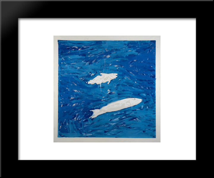 Unknown Title 20x24 Black Modern Wood Framed Art Print Poster by Schifano, Mario