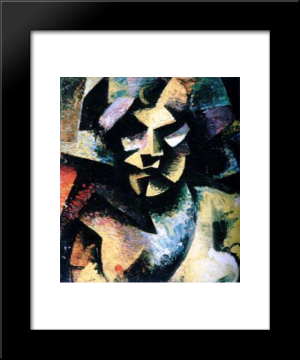 Self - Portrait 20x24 Black Modern Wood Framed Art Print Poster by Sironi, Mario