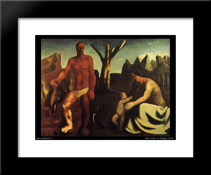 The Family 20x24 Black Modern Wood Framed Art Print Poster by Sironi, Mario