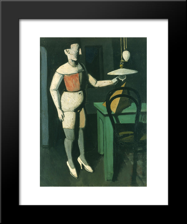 The Lamp 20x24 Black Modern Wood Framed Art Print Poster by Sironi, Mario