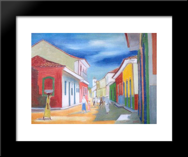 Rua De Parati 20x24 Black Modern Wood Framed Art Print Poster by Zanini, Mario