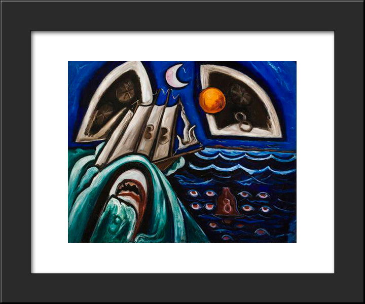 Eight Bells Folly Memorial To Hart Crane 20x24 Black Modern Wood Framed Art Print Poster by Hartley, Marsden