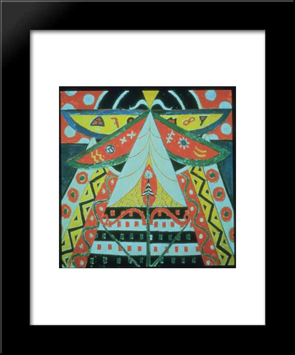 Painting No. 50 20x24 Black Modern Wood Framed Art Print Poster by Hartley, Marsden