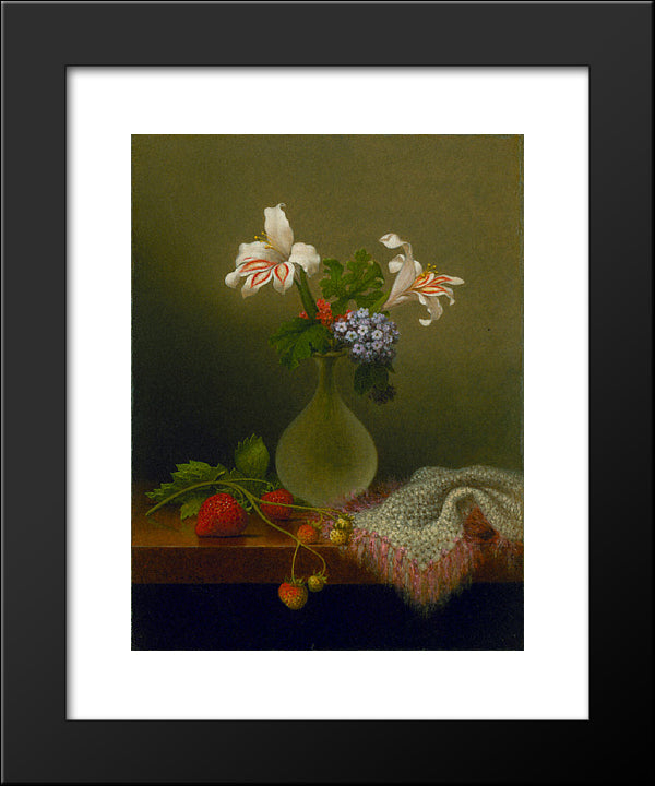 A Vase Of Corn Lilies And Heliotrope 20x24 Black Modern Wood Framed Art Print Poster by Heade, Martin Johnson