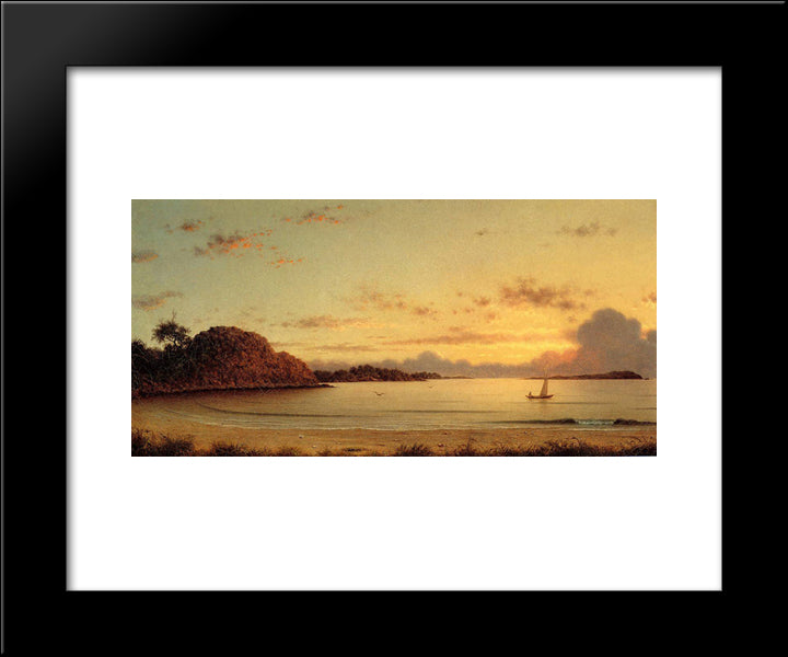 Dawn 20x24 Black Modern Wood Framed Art Print Poster by Heade, Martin Johnson