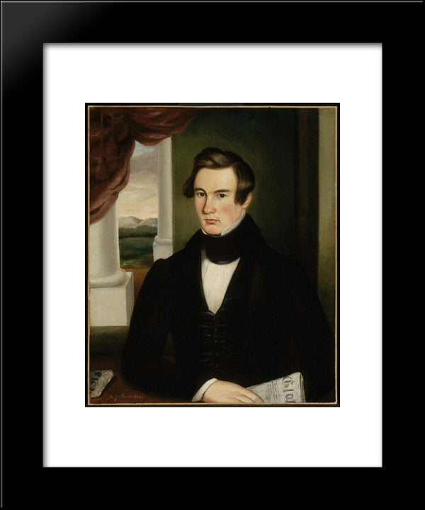 Portrait Of A Man 20x24 Black Modern Wood Framed Art Print Poster by Heade, Martin Johnson
