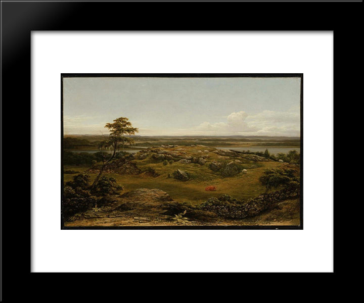 Rocks In New England 20x24 Black Modern Wood Framed Art Print Poster by Heade, Martin Johnson