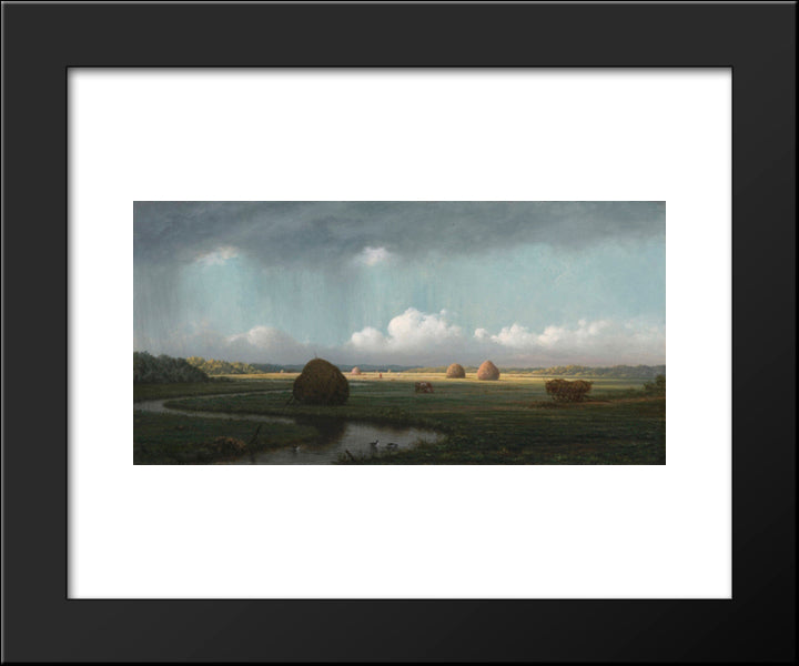 Sudden Showers, Newbury Marshes 20x24 Black Modern Wood Framed Art Print Poster by Heade, Martin Johnson