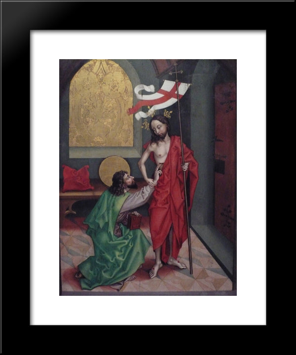 Altar (Of Omgeving) 20x24 Black Modern Wood Framed Art Print Poster by Schongauer, Martin
