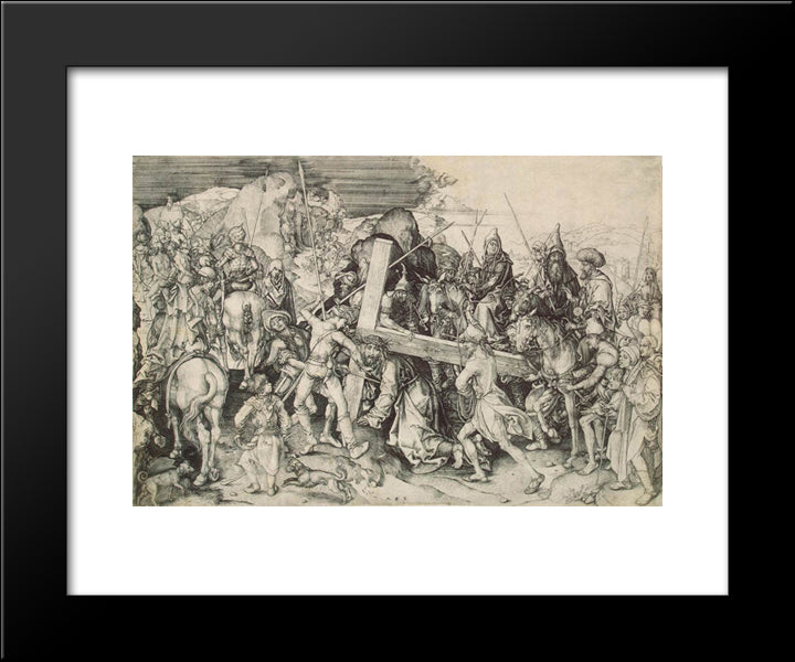 Christ Bearing His Cross 20x24 Black Modern Wood Framed Art Print Poster by Schongauer, Martin