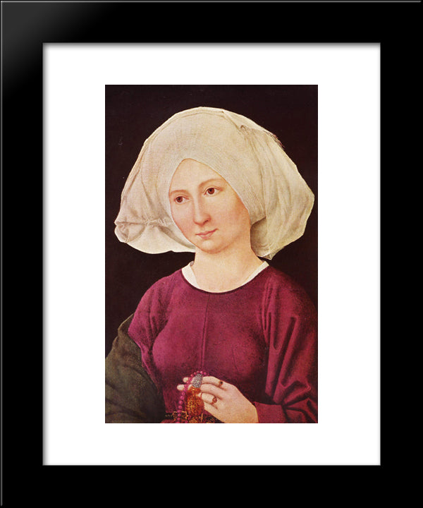 Portrait Of A Young Woman 20x24 Black Modern Wood Framed Art Print Poster by Schongauer, Martin