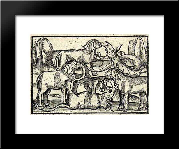 The Inconvenient Petitioners 20x24 Black Modern Wood Framed Art Print Poster by Schongauer, Martin