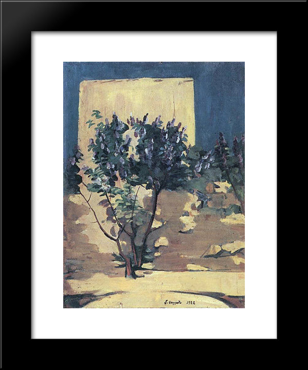 A Lilac Bush 20x24 Black Modern Wood Framed Art Print Poster by Saryan, Martiros
