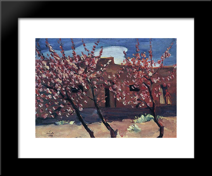 Flowering Peaches 20x24 Black Modern Wood Framed Art Print Poster by Saryan, Martiros