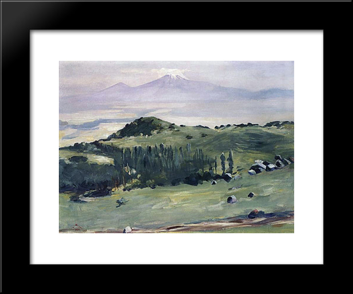 From The Aragats' Slopes 20x24 Black Modern Wood Framed Art Print Poster by Saryan, Martiros