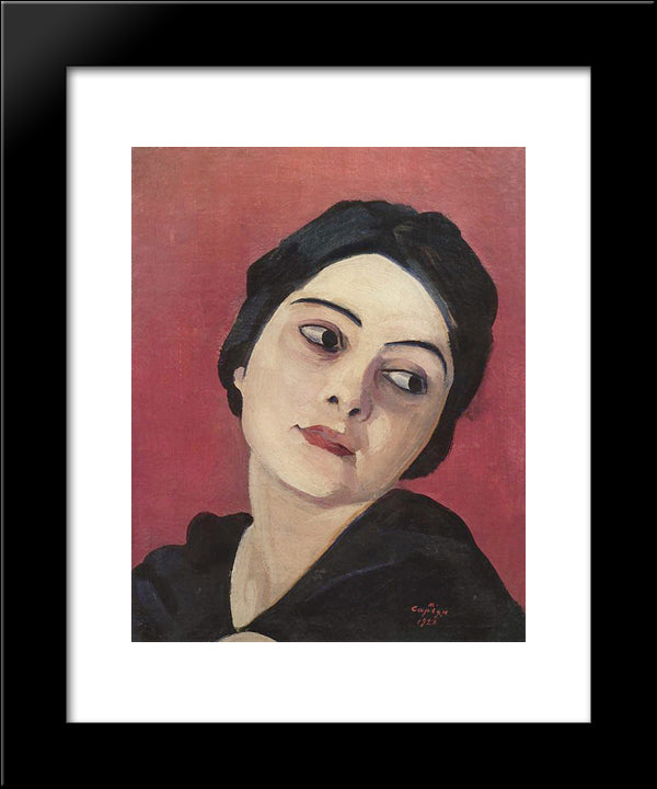 Head Of The Girl 20x24 Black Modern Wood Framed Art Print Poster by Saryan, Martiros