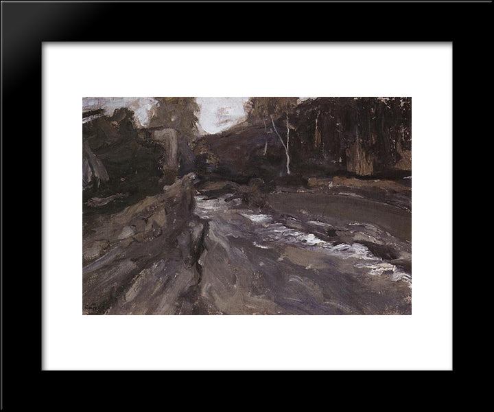 Hrazdan River 20x24 Black Modern Wood Framed Art Print Poster by Saryan, Martiros