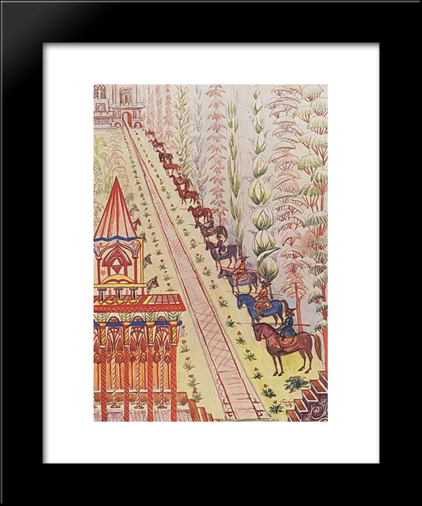 Illustration Of The Tale 'The Magic Ring' 20x24 Black Modern Wood Framed Art Print Poster by Saryan, Martiros
